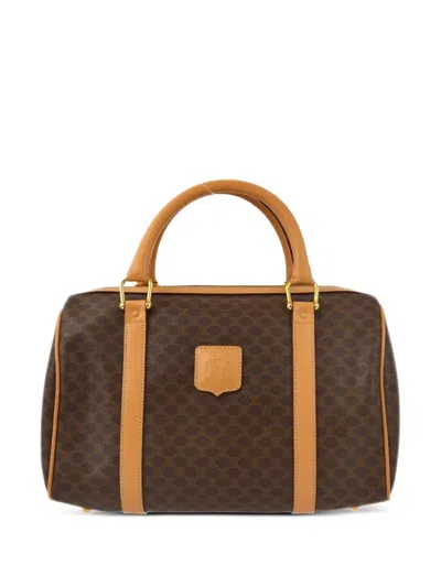 Pre-owned Celine 1990-2000s Macadam-pattern Handbag In Brown