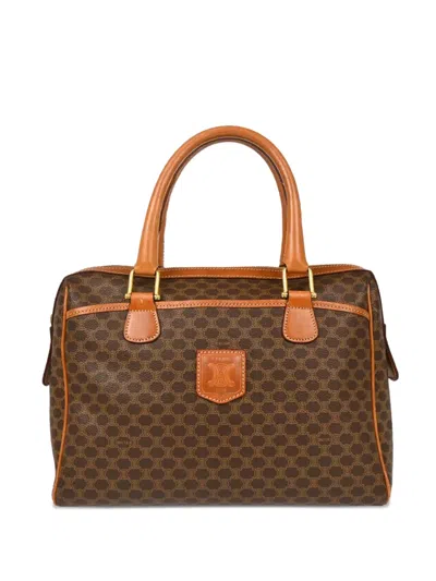 Pre-owned Celine 1990-2000s Macadam-pattern Tote Bag In Brown