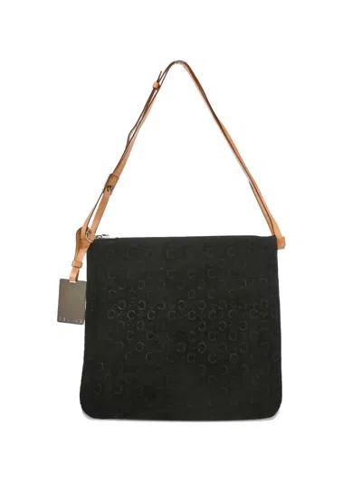 Pre-owned Celine 1990-2000s Macadam-print Handbag In Black