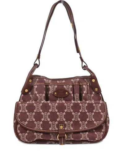 Pre-owned Celine 1990-2000s Macadam Shoulder Bag In Brown
