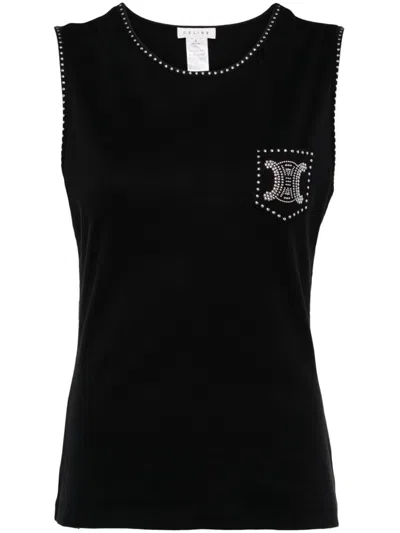 Pre-owned Celine 1990-2000s Macadam Studs Tank Top In Black