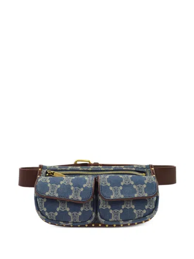Pre-owned Celine 1990-2000s Macadam Vanity Handbag In Blue