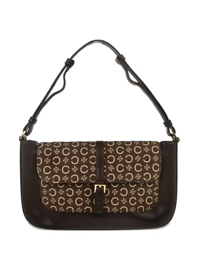 Pre-owned Celine 1990-2000s Printed Buckle Handbag In Brown