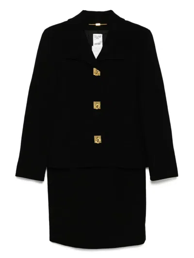 Pre-owned Celine 1990-2000s Setup Suit Jacket Skirt In Black