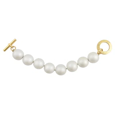 Pre-owned Celine 1990's  Jumbo Faux Pearl Bracelet In Multiple