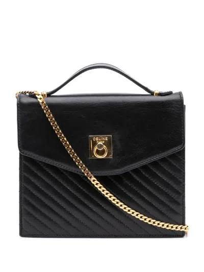 Pre-owned Celine 1990 Leather Satchel In Black