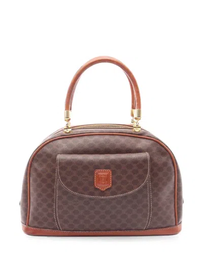 Pre-owned Celine 1990-2000 Macadam Coated Canvas Handbag In Brown