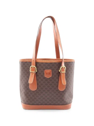 Pre-owned Celine 1990-2000 Macadam Coated Canvas Tote Bag In Brown