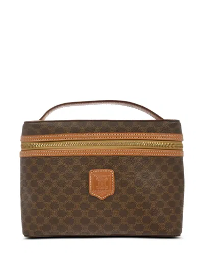 Pre-owned Celine 1990-2000 Macadam Vanity Bag In Brown