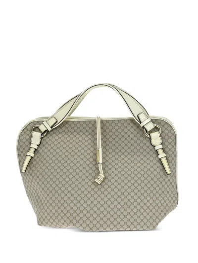 Pre-owned Celine 1990-2000s Bittersweet Macadam Canvas Handbag In Neutral