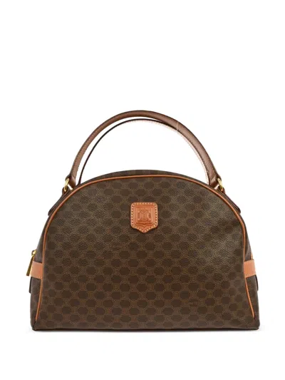 Pre-owned Celine 1990-2000s Bowling Macadam Tote Bag In Brown