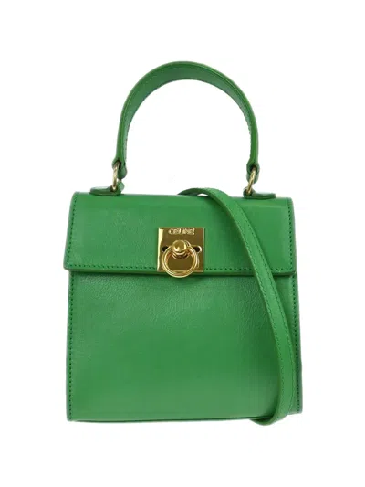 Pre-owned Celine 1990-2000s Leather Tote Bag In Green