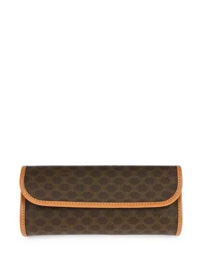 Pre-owned Celine 1990-2000s Macadam Cosmetic Clutch Bag In 褐色