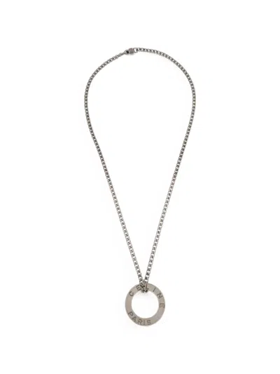 Pre-owned Celine 1990-2000s Triomphe Medallion Necklace In Silver