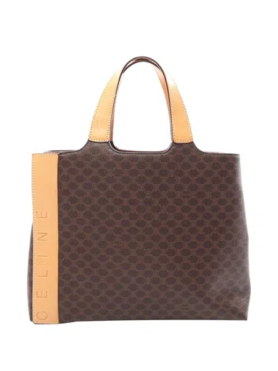 Pre-owned Celine 1990-2010 Macadam Coated Canvas Tote Bag In Brown