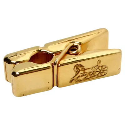 Pre-owned Celine 1990s  Small Gold-tone Clothespin Style Tie Clip In Multi