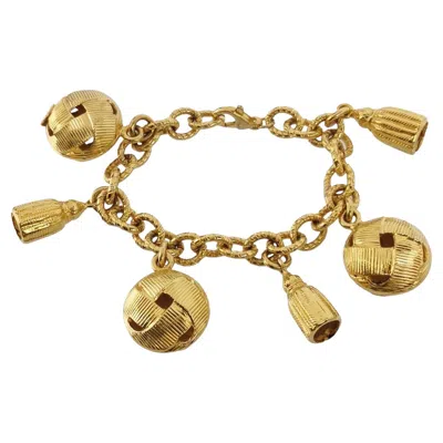Pre-owned Celine 1990s Gold-tone Charms Bracelet In Multi