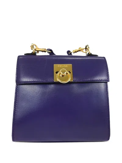 Pre-owned Celine 1990s Leather Shoulder Bag In Purple