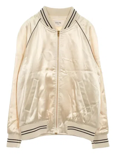 Pre-owned Celine 1990s Logo-embroidery Jacket In Neutral