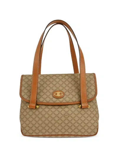 Pre-owned Celine 1990s Macadam Print Handbag In Neutral