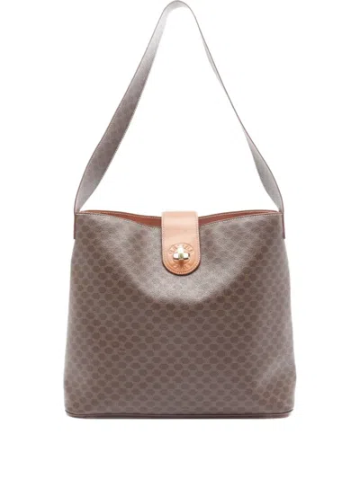 Pre-owned Celine 1990s Macadam Shoulder Bag In Brown