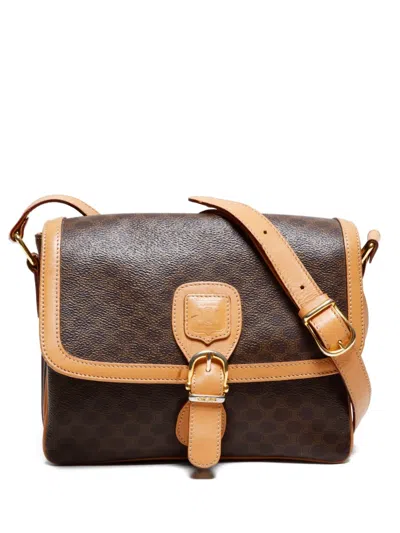 Pre-owned Celine 1990s Macadam Shoulder Bag In Brown