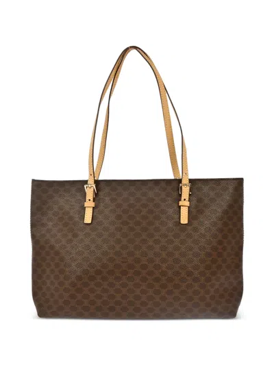 Pre-owned Celine 1990s Macadam Tote Bag In Brown