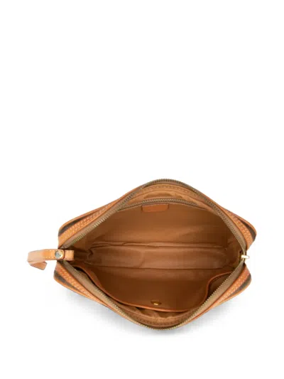 Pre-owned Celine 1991 Macadam Coated Canvas Clutch Bag In Brown