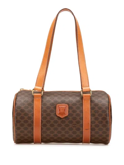 Pre-owned Celine 1994 Macadam Coated Canvas Boston Bag