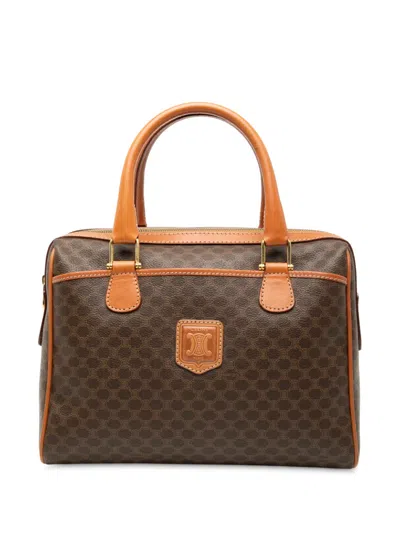 Pre-owned Celine 1994 Macadam Coated Canvas Handbag In Brown