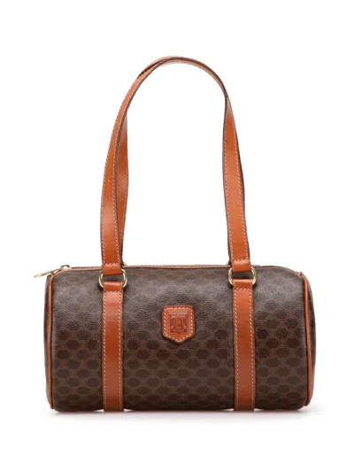 Pre-owned Celine 1994 Macadam Coated Canvas Shoulder Bag In Brown