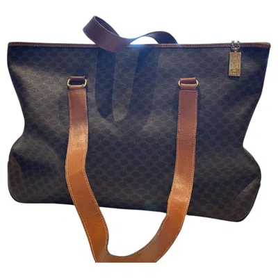 Pre-owned Celine 1994 Vintage Macadam Women's Tote Bag Italy 15.35x11.02 Inches In Black