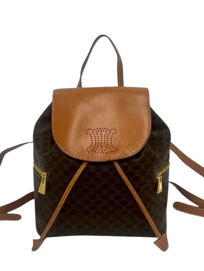 Pre-owned Celine 1995 Macadam Backpack In Brown