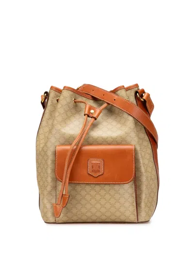 Pre-owned Celine 1995 Macadam Coated Canvas Bucket Bag