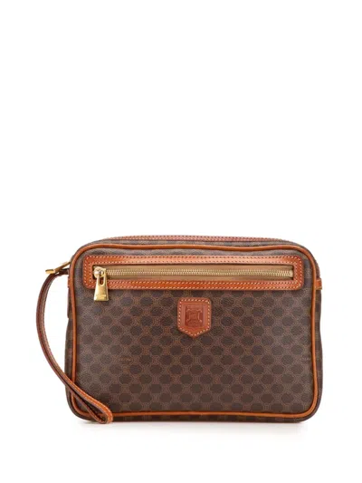 Pre-owned Celine 1995 Macadam Coated Canvas Clutch Bag