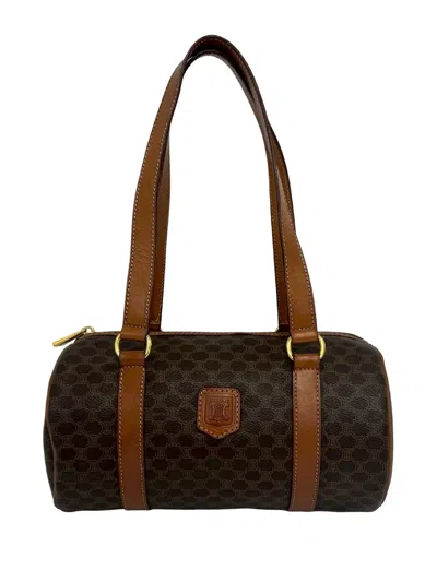 Pre-owned Celine 1995 Macadam Coated Canvas Shoulder Bag In Brown