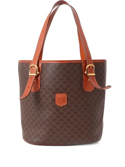 Pre-owned Celine 1995 Macadam Monogram Tote Bag In Brown
