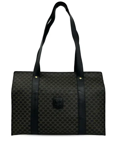 Pre-owned Celine 1995 Macadam Tote Bag In Brown