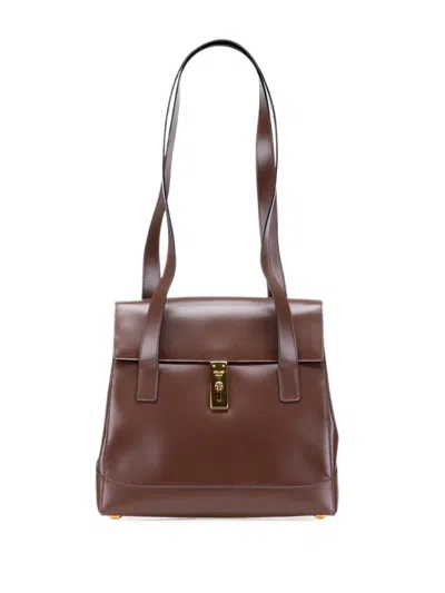 Pre-owned Celine 1996 Leather Shoulder Bag In Brown
