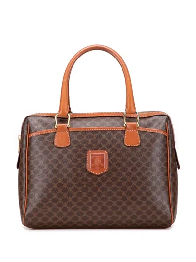 Pre-owned Celine 1996 Macadam Coated Canvas Handbag In Brown