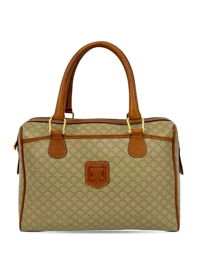 Pre-owned Celine 1996 Macadam Coated Canvas Handbag In Brown