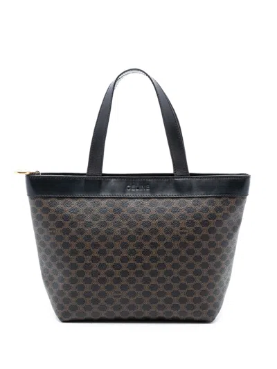Pre-owned Celine 1996 Macadam Coated Canvas Handbag In Brown