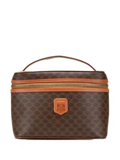 Pre-owned Celine 1996 Macadam Coated Canvas Vanity Bag