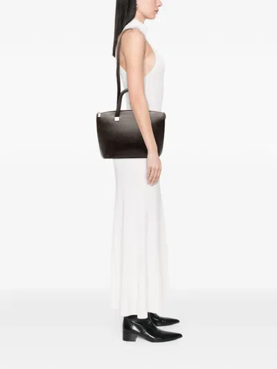 Pre-owned Celine 1997 Grained Calfskin Satchel In Brown