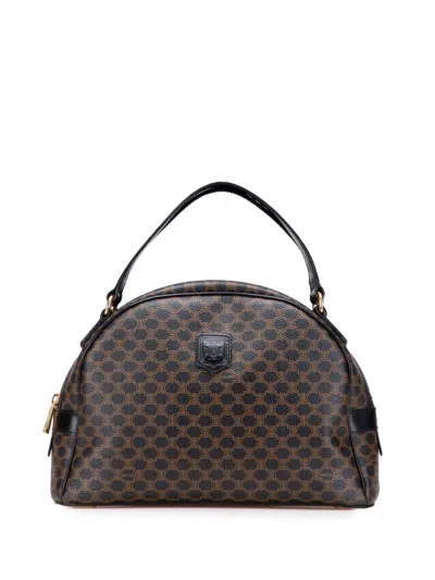 Pre-owned Celine 1997 Macadam Coated Canvas Handbag In Brown