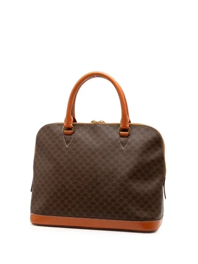 Pre-owned Celine 1997 Macadam Coated Canvas Handbag In Brown