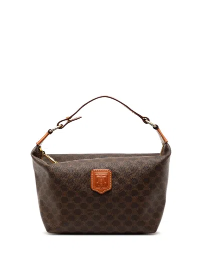 Pre-owned Celine 1997 Macadam Coated Canvas Handbag In Brown