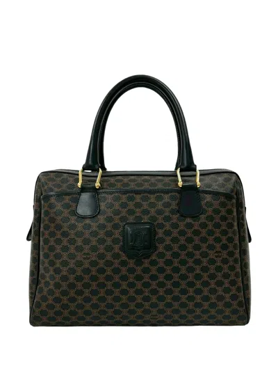 Pre-owned Celine 1997 Macadam Coated Canvas Handbag In Brown