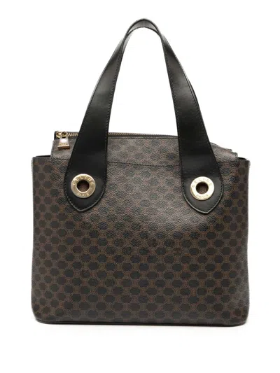 Pre-owned Celine 1998 Macadam Coated Canvas Handbag In Brown