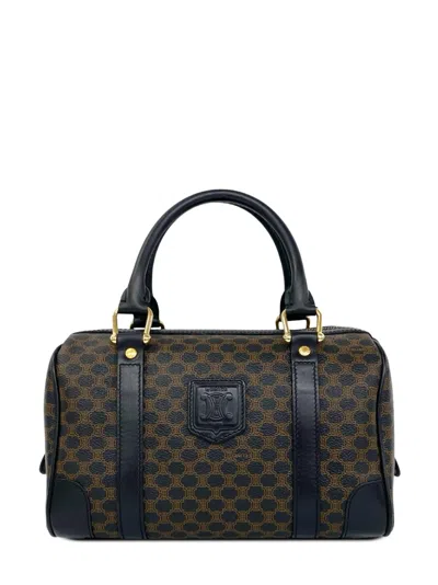 Pre-owned Celine 1998 Macadam Coated Canvas Handbag In Brown
